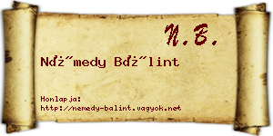 Némedy Bálint névjegykártya