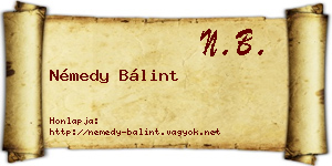 Némedy Bálint névjegykártya